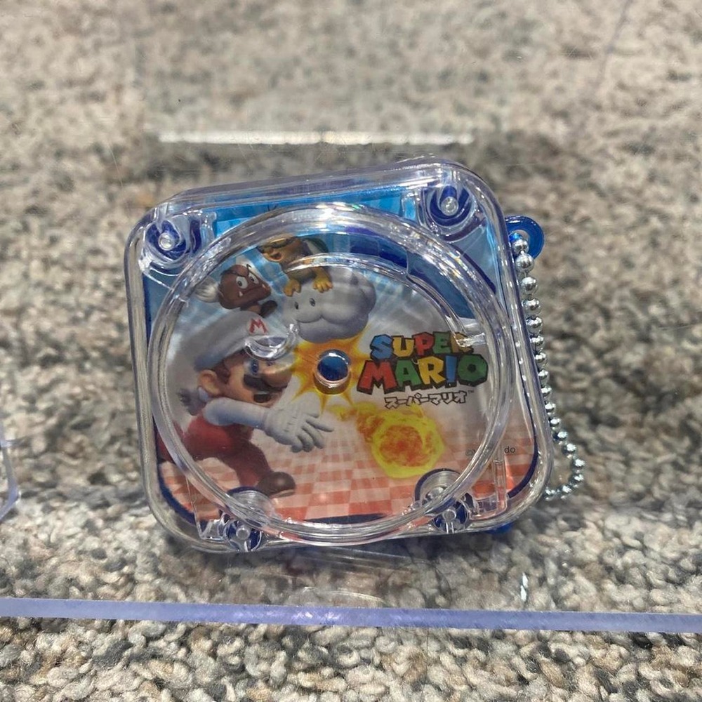 Epoch Super Mario Pocket Game Mini Ball Figure Japan Retro Keychain Blue Multi
